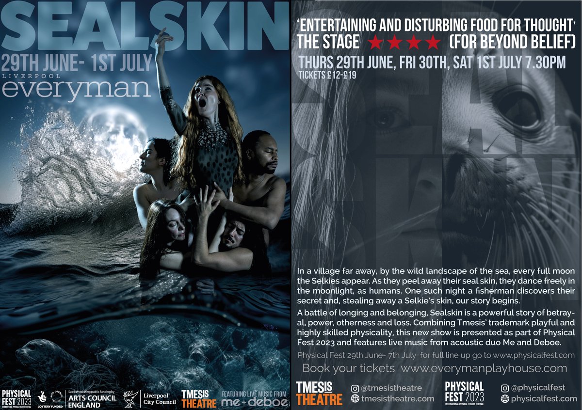 cbigley02's tweet image. 🚨BREAKING: Premiere of @TmesisTheatre new show "SealSkin" is here!  Opens 29 June - 1 July @LivEveryPlay 

Come experience an electrifying night of captivating performances &amp;amp; musical genius from @meanddeboe 

#ShowPremiere #PhysicalFest2023 #LiveTheatre #LiveMusic