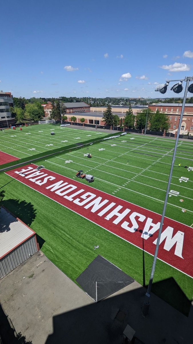 Excited to bring another @AstroTurfUSA #RootZone3D3 field to Pullman and the student-athletes of @WSUCougars! #GoCougs 📸 @On3Lung