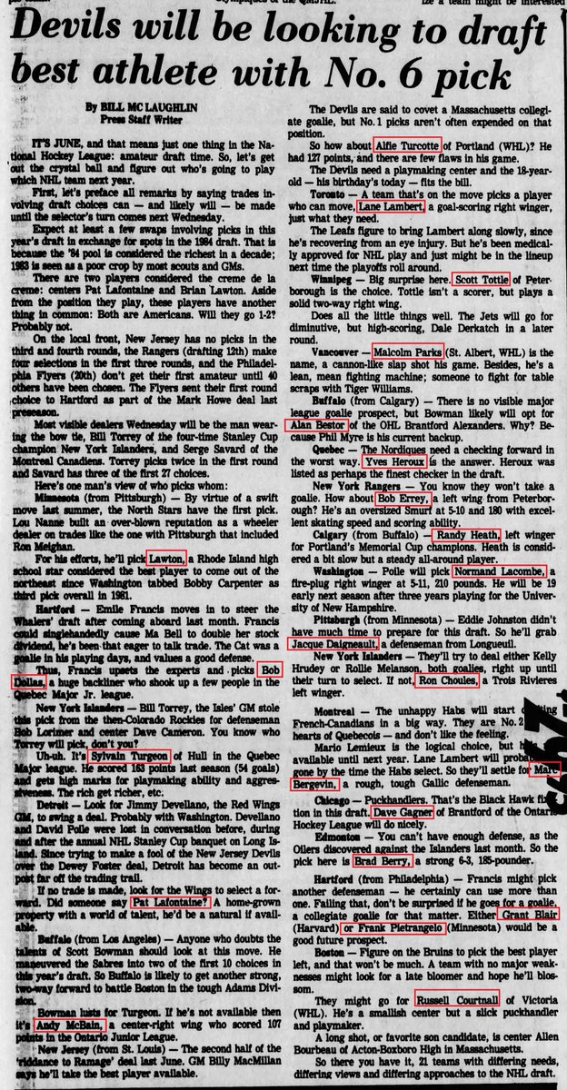 1983 oilers day by day on twitter a bold mock draft was printed in a