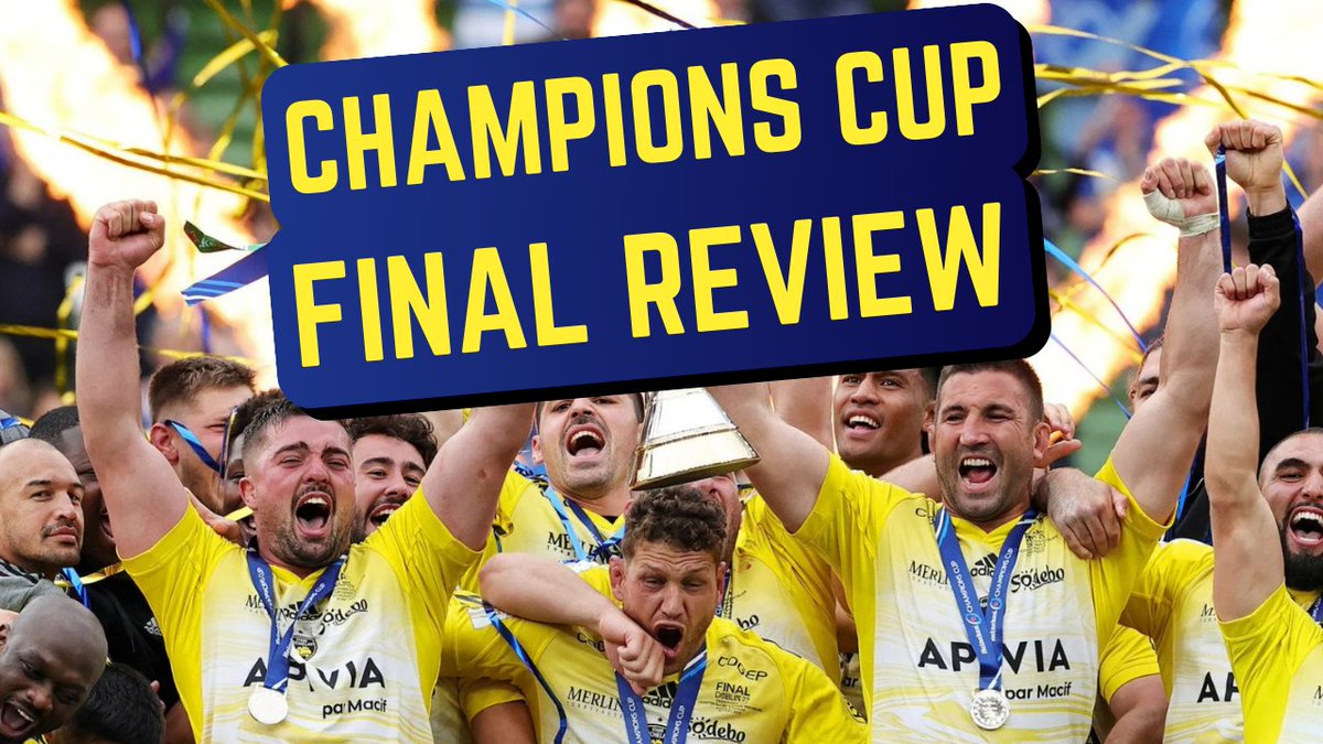 CHAMPIONS CUP FINAL REVIEW

Yes I know Squidge just released his review as well.

But my review is shorter and has less insight or analysis...

Wait.

Please retweet, watch, sub and be nice:
youtu.be/EZzJZIMz_-0 ⬅️LINK❤️

#Rugby #LEIvSR #LEIvLAR #GLAvTOU