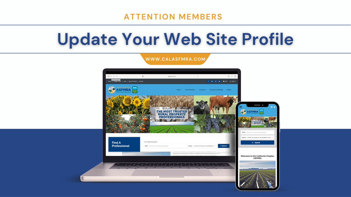 MEMBERS! Please make sure your profile on our website is up to date and the image you have uploaded is set as 'featured image'.

Not a Member and looking for a trusted #AG professional? Check out our website calasfmra.com

#calasfmra #asfrma #Agriculture