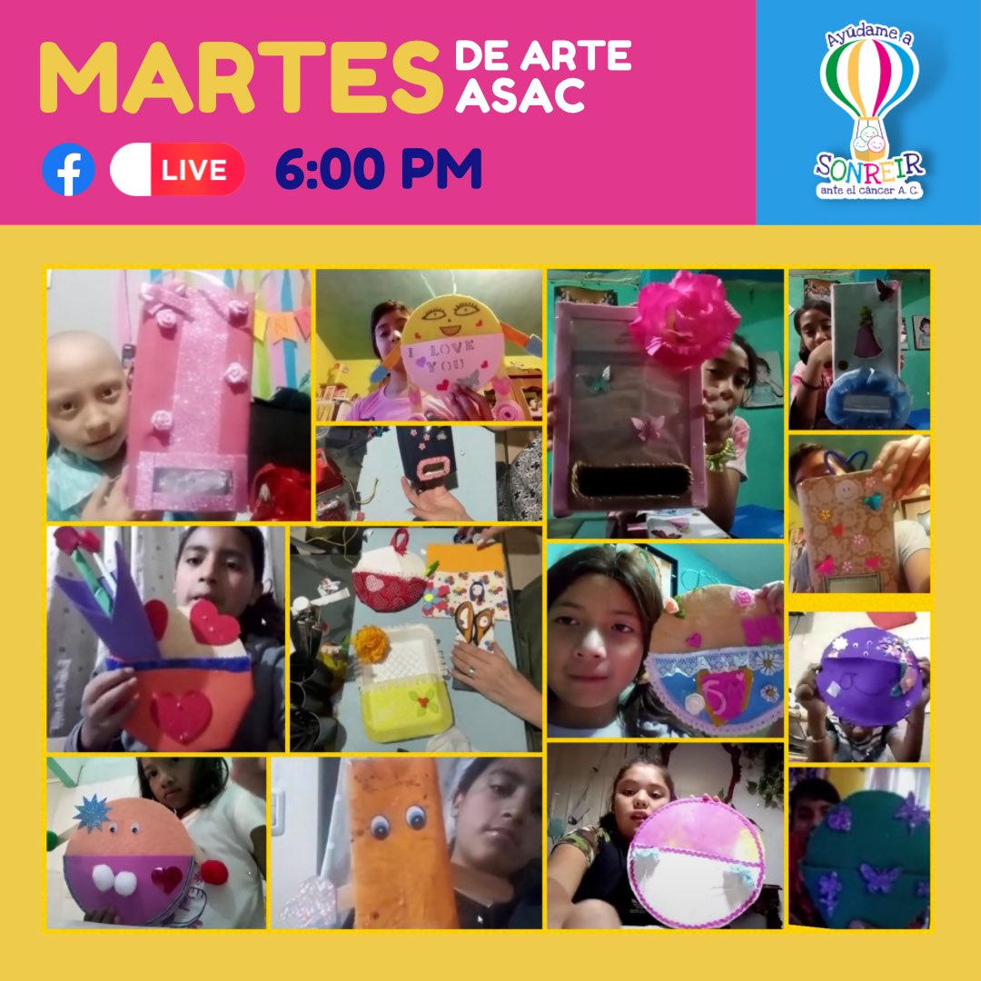 AyudameaSonreir's tweet photo. Hoy, además de aprender a crear regalos para mamá con #July, pasamos una tarde llena de entretenimiento y creatividad en #arteASAC🎨. 

¡L@s esperamos el próximo #martes para más diversión!

#CáncerInfantil #JóvenesConCáncer #familiaASAC #acompañamiento #ArteTerapia https://t.co/ARLtLKtT8Q