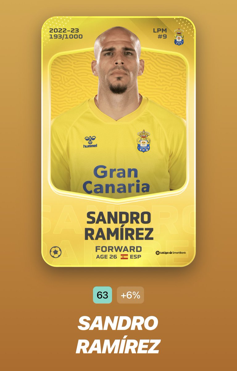⚽️ CARD GIVEAWAY ⚽️

4 goals in his last 3 games 🔥🔥🔥
Fighting for promotion this week
L5: 62.9 L3: 79.2

To enter:
✅ Follow @DDSorare 
❤️Like, 🔁 RT & tag 2 friends

Winner to be drawn Thursday May 25th 10pm ET

#Sorare #SorareGiveaway #NFT  #LigaSmartBank #LasPalmasAlaves