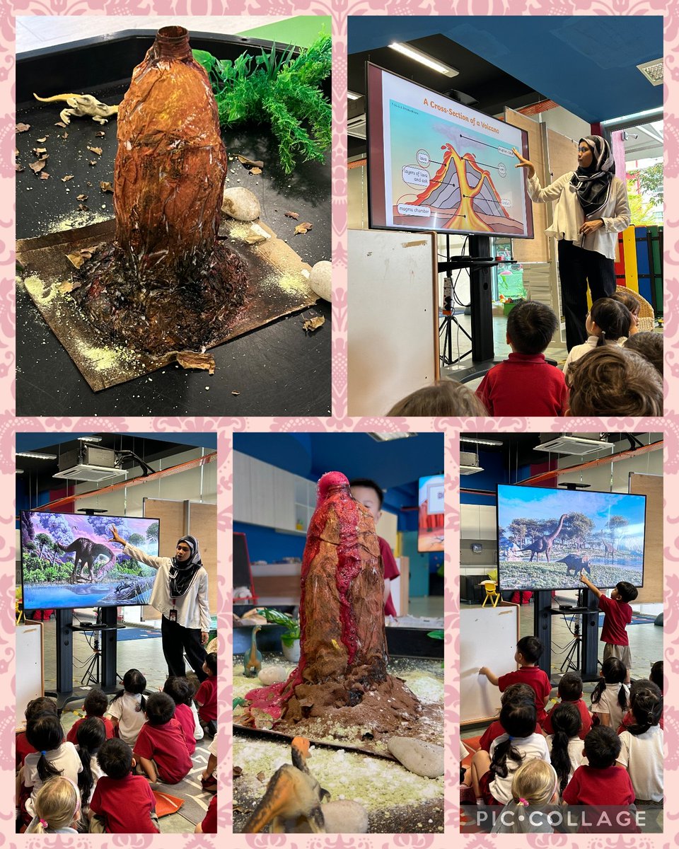 Last week for #IEYC, we learnt about volcanoes and how it looks like on the inside. Our experiment with baking soda and vinegar was a success! 

Extra tip: Mix cocoa powder with baking soda to make a chocolate-smelling volcano. The students loved it! 

@HIS_Preschool @The_IEYC