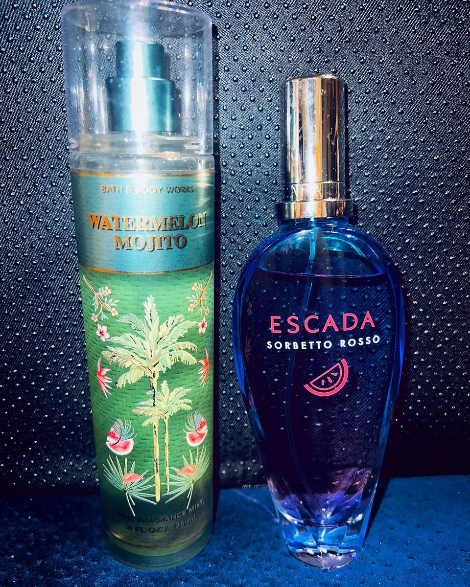 GourmandIsLife's tweet image. April 15th workout #scentoftheday 🍉🍹🌊
• watermelon mojito #bathandbodyworks 
• Sorbetto Rosso #escada

#fragrancecombo #fragrances #workoutfragrances #fragrancecommunity