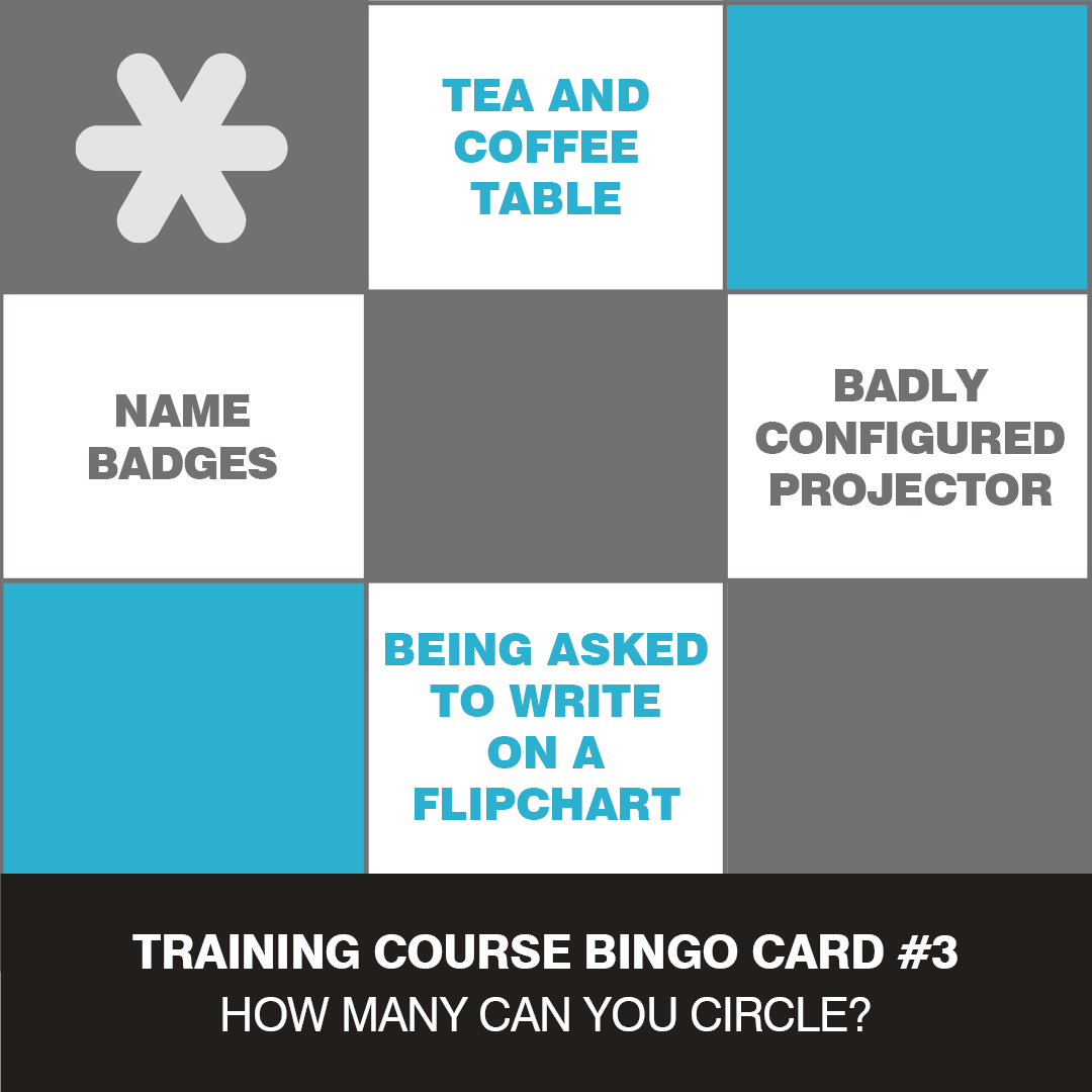 zenith_training's tweet photo. It's time for another one of our Training Course Bingo Cards :D
Feel free to take these into your next training session and see how many you get... Just try not to shout BINGO if you get them all :D
#ZenithTraining #Bingo #JustForFun #3of4 https://t.co/nrKKykrz7R