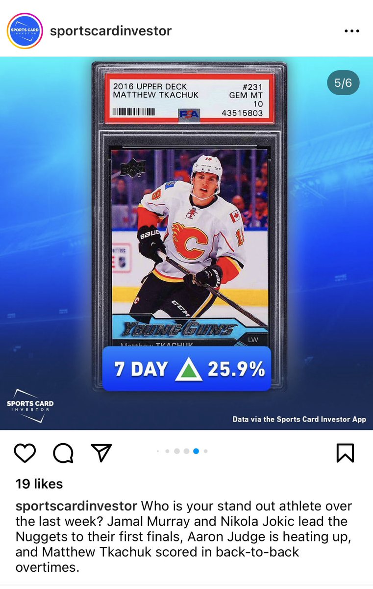 Nice to finally see some gains.  Still think there’s a whole lot more room on his cards to catch up to comparable players. Been watching these cards getting snatched up at that $218-285 range. Panthers are on a run right now and are getting hot at the right time.