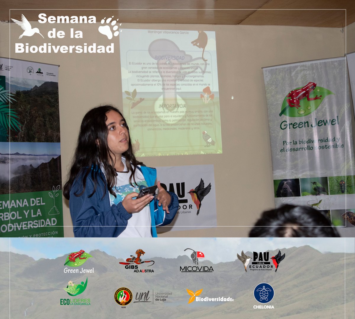 GrupoGreenJewel's tweet photo. SEMANA DE LA BIODIVERSIDAD
Descubriendo la biodiversidad del sur del Ecuador
Parque Universitario Francisco Vivar Castro - UNL
#GreenJewel #GIBS #PAULoja #EcolíderesLaCascarilla #MICOVIDA #UNL #Chelonia #BiodiversidadEc https://t.co/DMRGl3XGWH