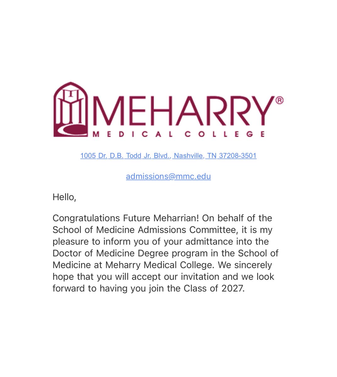 MHS✔️
Med School Next 
#MeharryMade #MedTwitter