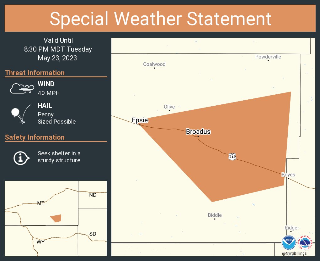 NWS Billings on Twitter "A special weather statement has been issued