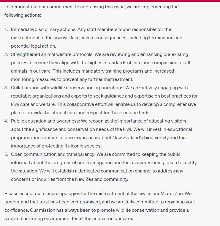 jacqc's tweet photo. @zoomiami I asked Chat GPT to write an apology message for you, which includes more important actions than what you have addressed in your message. https://t.co/NH5IW5254N
