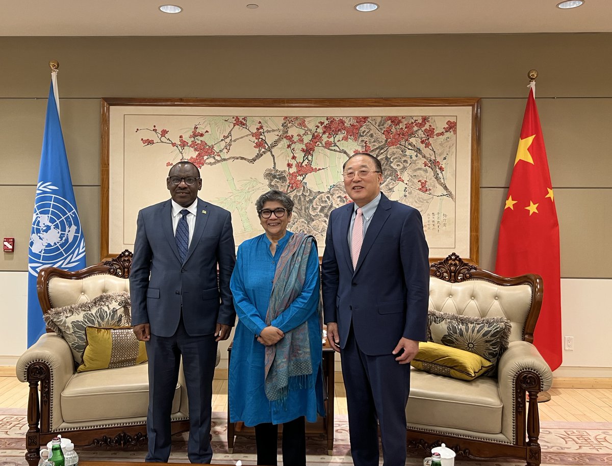 Glad to have in-depth discussions with Ms. Rabab Fatima @UNHighRep and Amb. @claverGatete @RwandaUN on identifying key priorities for LLDCs’
development. 

China will work closely with @UNOHRLLS & LLDCs to develop practical means to support LLDCs in achieving #SDGs.