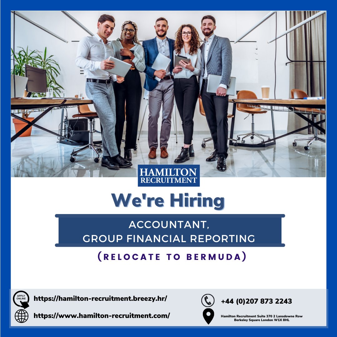 WE’RE HIRING: Accountant, Group Financial Reporting | Bermuda. Apply here: hamilton-recruitment.breezy.hr/p/05fcd1aebd87…        #BermudaJobs #AccountingJobs #Hiring #OffshoreJobs