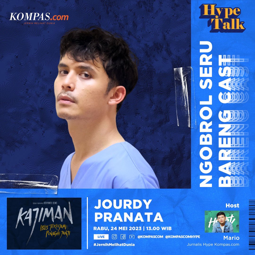 #HypeTalk akan ngobrol seru bareng Jourdy Pranata yang sukses berperan di film Kajiman:Iblis Terkejam Penagih Janji!

LIVE
📅 24 Mei 2023
⏰ 13.00 WIB
📍 IG, FB, dan Youtube @kompascom @kompascomhype

Dapatkan 6 tiket nonton film Kajiman untuk 3 penanya terbaik!