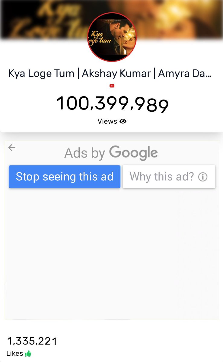 100M Views 💥💥💥
1.3M likes 🔥
#KyaLogeTum #AkshayKumar