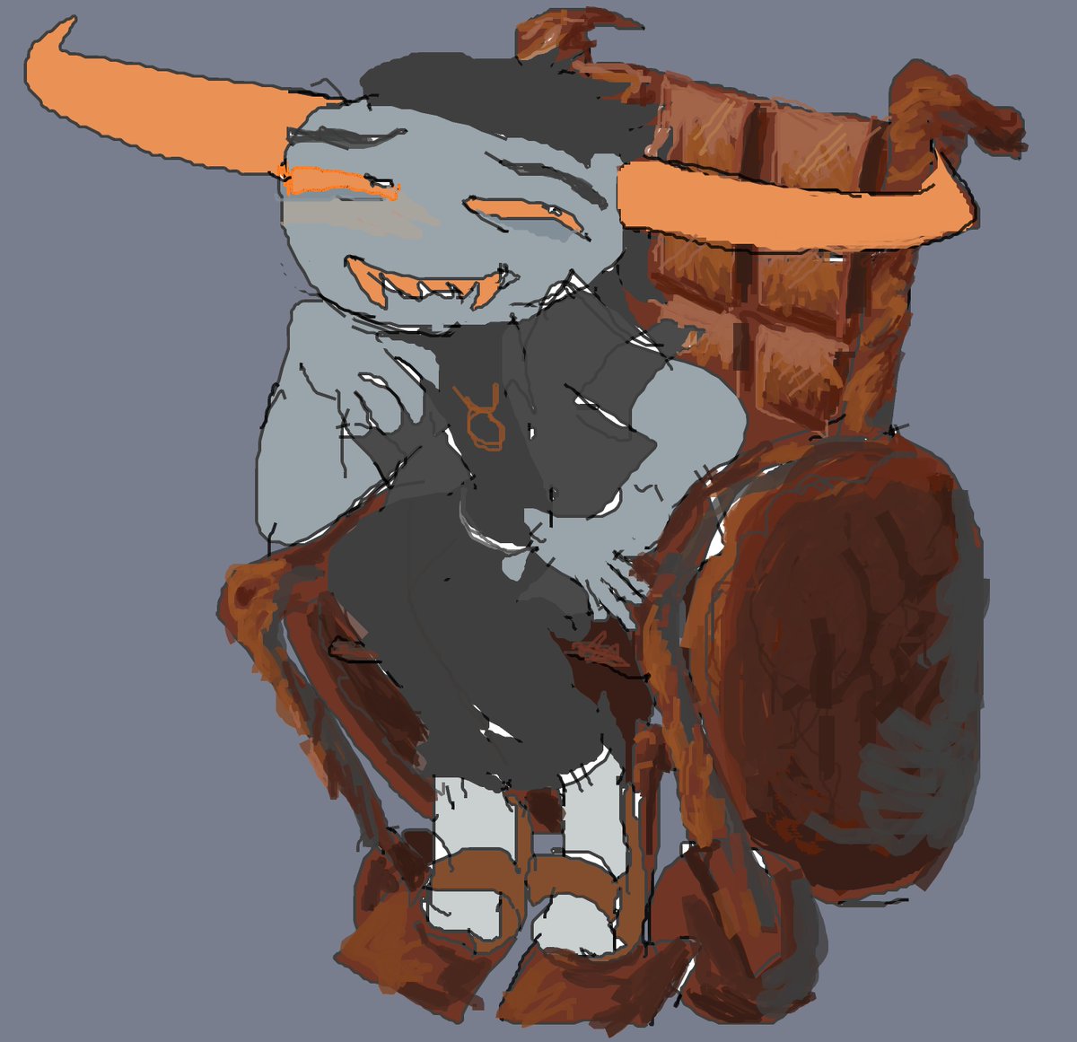 homestuck tavros in a chocolate wheelchair (venetian snares reference)