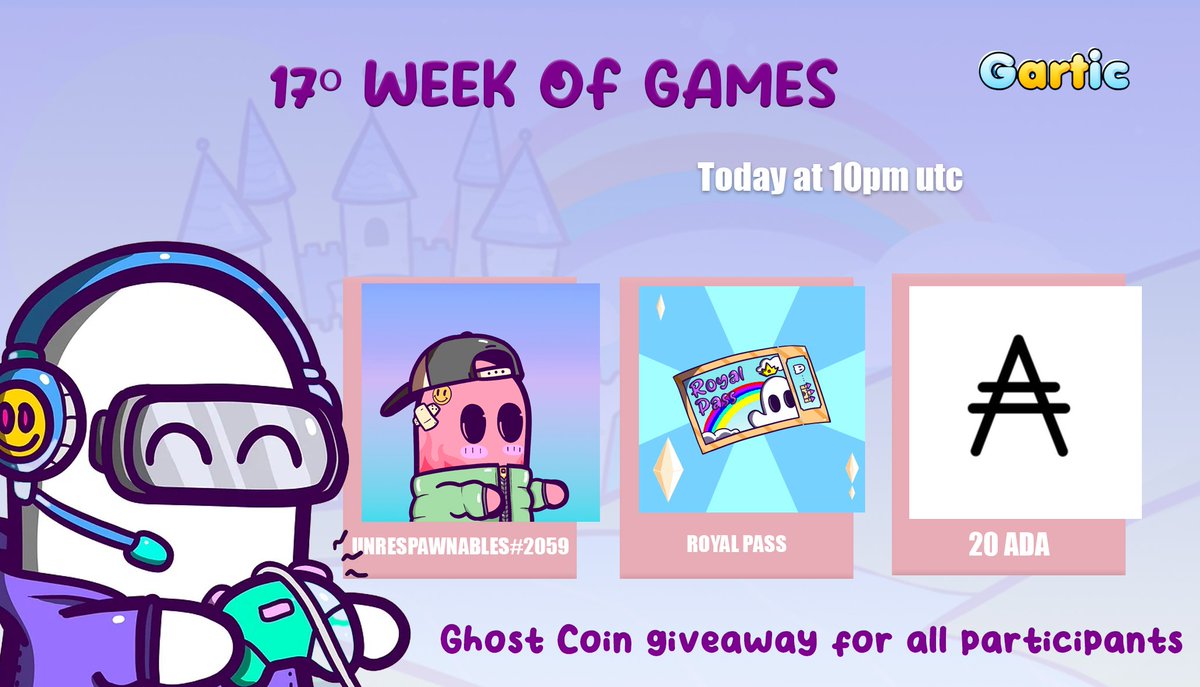 In 20 minutes we will be on our discord playing GARTIC 🖌️

Join us and compete for prizes 
discord.gg/MqUHcB86

#Unrespawnables #nft #cnftcommunity