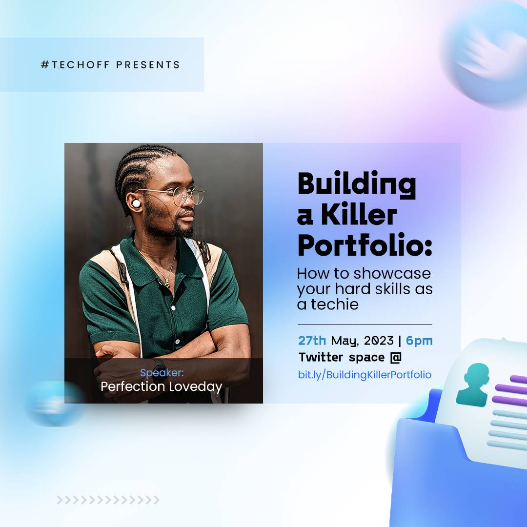 No better person to speak about a topic like this than @opensaucerer 

This man builds new projects as easily as he breathes 😄

I'm inspired by him and I hope you'll be too.

Join us on Friday, 5:30pm, as we discuss building a killer portfolio to showcase your hardskills

🥂