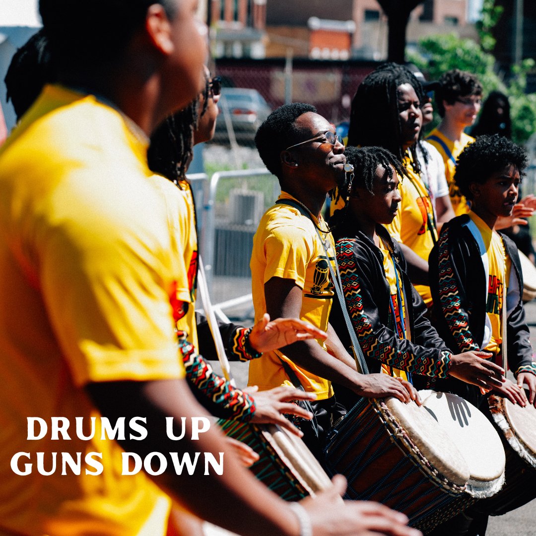 Drums Up Guns Down will be offering drumming in their tent and also sharing about their upcoming summer programming including Kuumba Camp and the Kuumba Festival. You can catch their performance alongside the Kuumba Watoto Dancers on the Community Village Stage this Friday!