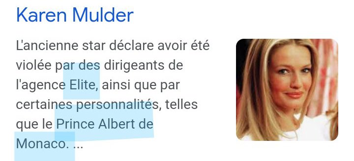 JozDire's tweet image. #KarenMulder violée depuis l'enfance, devenue mannequin #EliteModels, dît l'avoir été aussi par des VIP dont l'actuel roi de Monaco, faisait le constat d'états hypnotiques déclenchés par des mots "gâchette" et suivis de pertes de mémoire