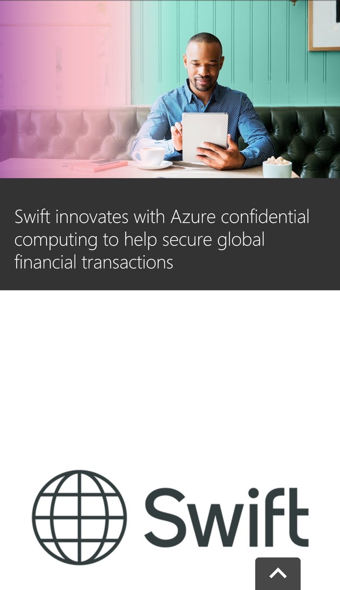 nullpackets's tweet photo. 'SWIFT is collaborating w/@Microsoft to build anomaly detection platform to eradicate fraud in payment transactions. ...leverages a federated learning solution from Azure ML to improve their models w/member bank data, incl a close partnership w/@BNYMellon'
$LINK #CCIP #CCPN https://t.co/jlKmPZAvpB