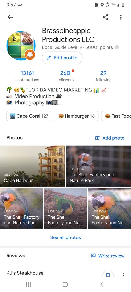 BrasspineappleP's tweet photo. Brasspineapple Productions LLC 
LEVEL 9 Google Local Guide 📊 🌎 

Mission accomplished ✅ 

#googlelocalguides 
#googlemaps 
#google 
#Brasspineapple 
#photography 
#videography 
#floridalocal 
#level9
#googleads 
#googlemaps https://t.co/bmSlHRWDPG