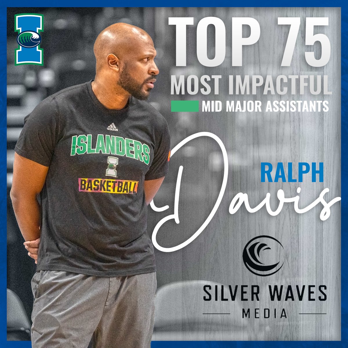 Back to back years as a Top 75 Most Impactful Mid Major Assistant as named by <a href="/SilverWaveMedia/">Silver Waves Media</a>!

Great to have Ralph Davis on our team💪

#ShakasUp 🤙 #ShawTime 🏀 #IslandU 🏝️