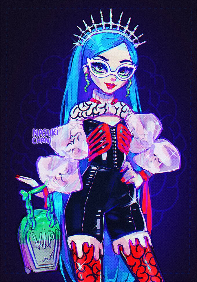 NasukiChan's tweet photo. Ghouluxe Ghoulia Yelps  🪦🧠 
#fanart #MonsterHigh https://t.co/MhXFpyOzS8