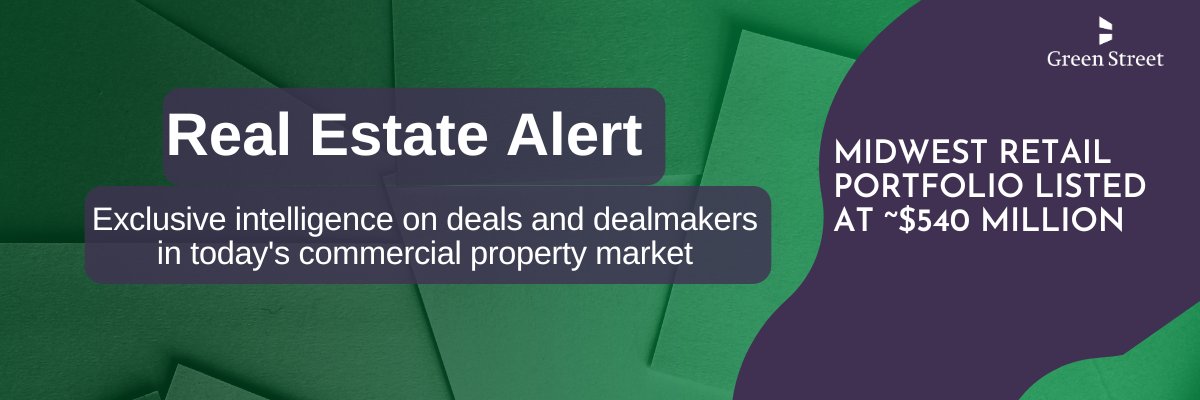 GreenStreet_CRE's tweet image. DRA Advisors is marketing a portfolio of mostly Midwest retail properties valued at $540M, marking one of the sector’s largest offerings this year. The package encompasses 24 shopping centers, #RealEstateAlert reported in its May 16 issue: bit.ly/3opdaMl.

#retailassets