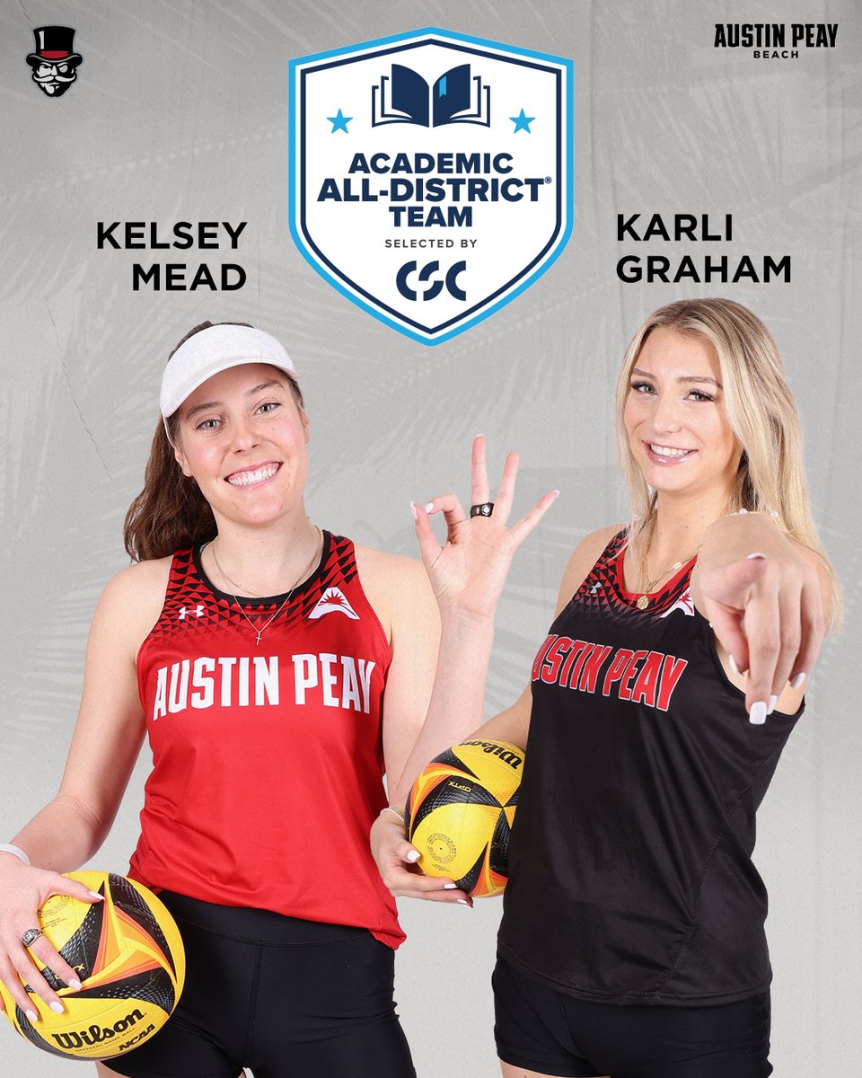Congratulations to our 2⃣ first-time <a href="/CollSportsComm/">College Sports Communicators</a> Academic All-District Team Selections! 🎩🏖️📚

🗞️ --> bit.ly/3MQctFg

<a href="/AcadAllAmerica/">Academic All-America®, selected by CSC</a> | #LetsGoPeay