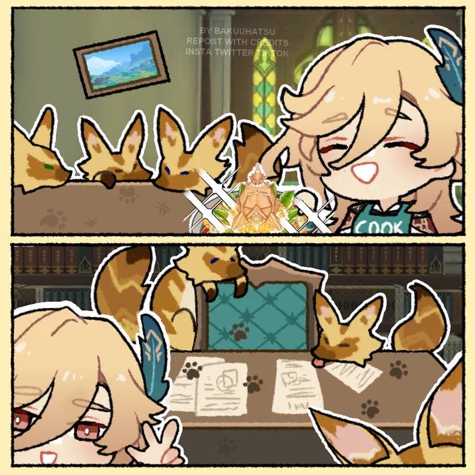 Kaveh and the three desert foxes 🦊🦊🦊#genshinimpact #genshinfanart #kaveh #alhaitham #hoyocreators