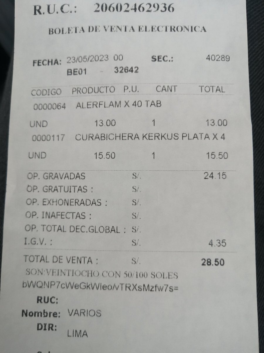 dame_una_pata's tweet photo. Hola amigos tuitteros
Hoy día eh comprado estas medicinas que nos hacía falta en nuestro botiquín 
Nos ayudas a cubrir está boleta porfavor
Algunos pequeños aveces vienen con pequeñas heridas,para que las moscas no pongan sus huevos las limpio y curó 
Dejo mi Yape plin 967708944 https://t.co/pdm9mBPLHj