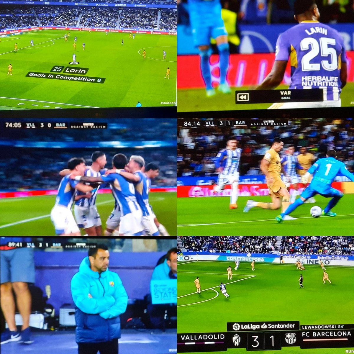 XavBarretFoot's tweet photo. 2e défaite des #Blaugrana depuis leur titre de champion d'Espagne : après la Real Sociedad (1-2) au Camp Nou, le #Barça perd à Valladolid (1-3). Le @fcbarcelona_fra termine la saison en roue libre... #ValladolidBarca #VLLBAR #Laliga #futbol https://t.co/iLRRoZR83g
