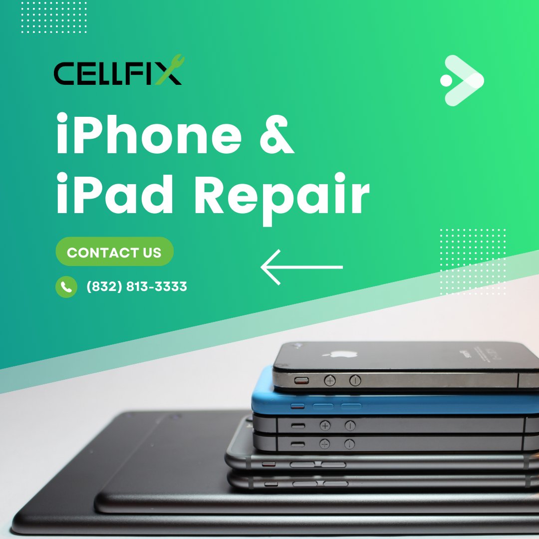 Cracked screen? No worries, #CellFix is here! ⚙️We turn your broken iPhones & iPads into good-as-new.📱✨ Saving your device, data and wallet, one repair at a time! 

📞 (832) 813-3333
🖥️ cellfixhouston.com
📍 11134 Airline Drive Houston

#iPhoneRepair #iPadRepair