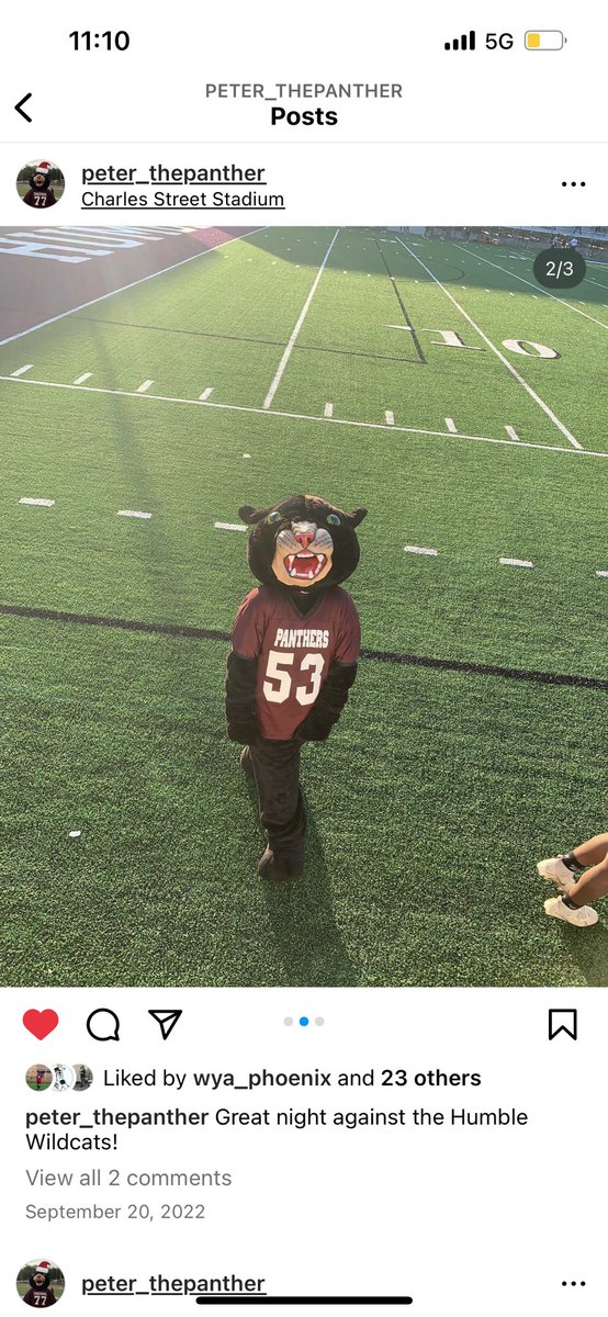 jpenamarie06's tweet photo. Shoutout to my amazing brother @jpenahtxx for gifting our very own @TMS_Mascot some new kicks! He has supported our entire student body on and off the field! Peter the Panther you will be missed 🫶🏽 @Nike @tms_Athboys @MrCoachEstridge @crizer_TMSPE @CoachWillrodt @TMS_girlsathlet https://t.co/Yae7PXOhgt