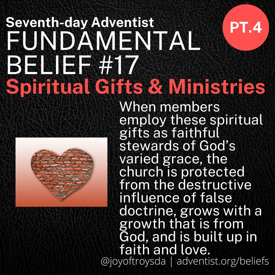 joyoftroysda's tweet photo. We are digging into our 17th fundamental belief about #SpiritualGifts and ministries. Let us know if you have any questions about this week's study. Tomorrow, we will share some Bible texts to explore on this topic ❤️ #Adventist #SDA #WhatDoYouBelieve https://t.co/N70xieooJ8