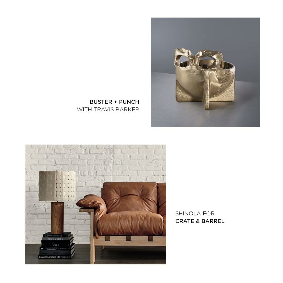 DECOHomesca's tweet photo. We see creative collaborations amongst celebrities and powerhouse brands as an emerging trend in 2023! Read our #DesignTrendsMagazine on our website to learn more about our favourite cool collabs! #DecoHomes
Photo Credits: @ruggable @CB2 @busterandpunch @CrateandBarrel https://t.co/vs10cMxjxr