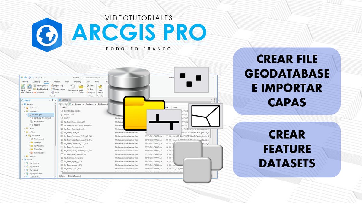 rodolfofrancoud's tweet image. Aquí están dos videos de cositas básicas de ArcGis Pro🌎para quienes están comenzando en el programa:
🎬 Importar capas a una Geodatabase:
youtube.com/watch?v=IhfmQj…
🎬 Creación de Feature Datasets:
youtube.com/watch?v=MzrMdn…
#arcgispro #curso #tutoriales
