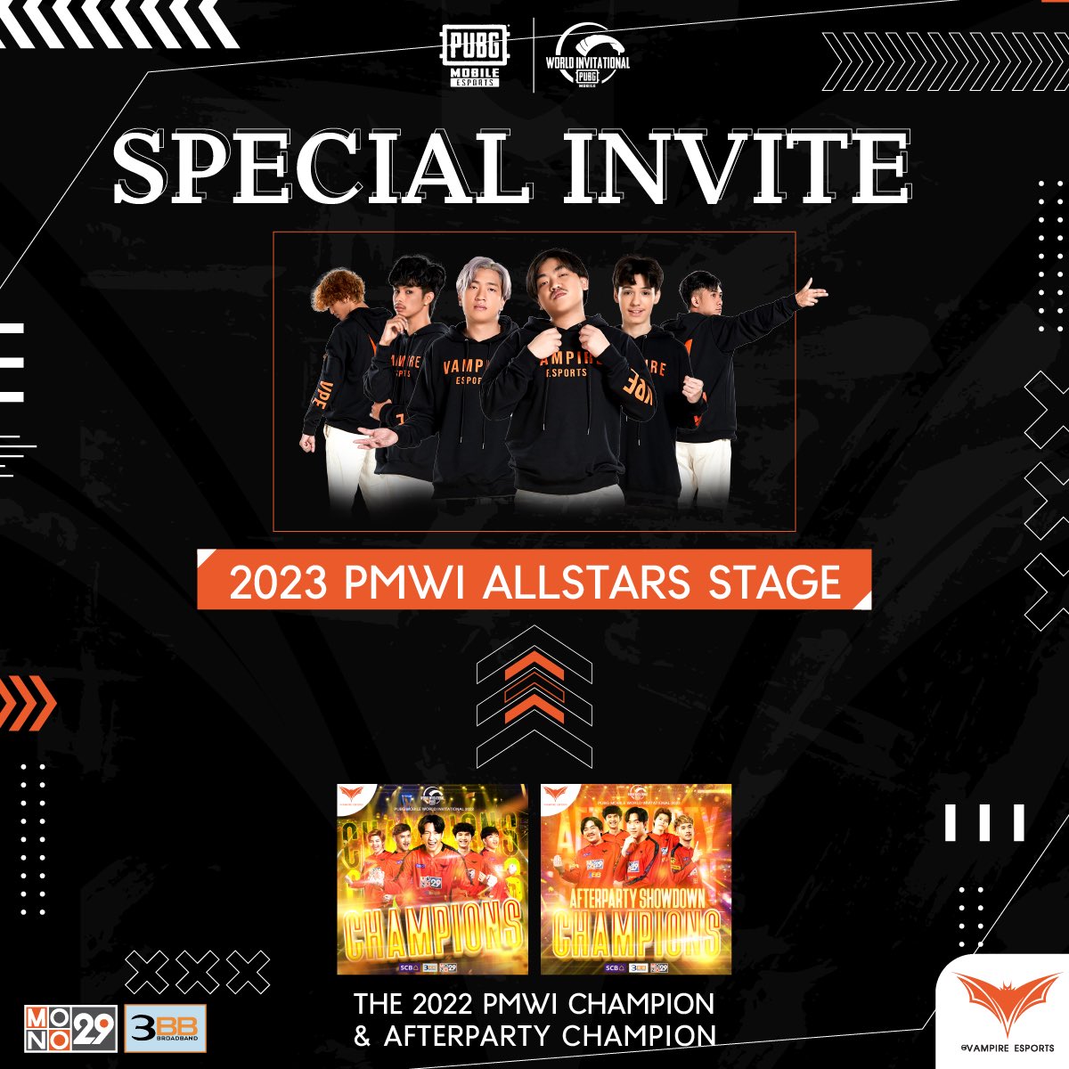 VPEesportsth's tweet photo. 🏆 𝐏𝐌𝐖𝐈 𝟐𝟎𝟐𝟑 𝐀𝐥𝐥𝐬𝐭𝐚𝐫𝐬 𝐕𝐨𝐭𝐞!!
อ่านข้อมูลเพิ่มเติมได้ที่คอมเม้นด้านล่างเลยครับ⬇️
#vpe #pubgmobile #pmwi2023
#rvenclaw #fluketh #schwepxz #tonyk
#stoned #noozy
#wefighttogether https://t.co/NIxlyLXfMS