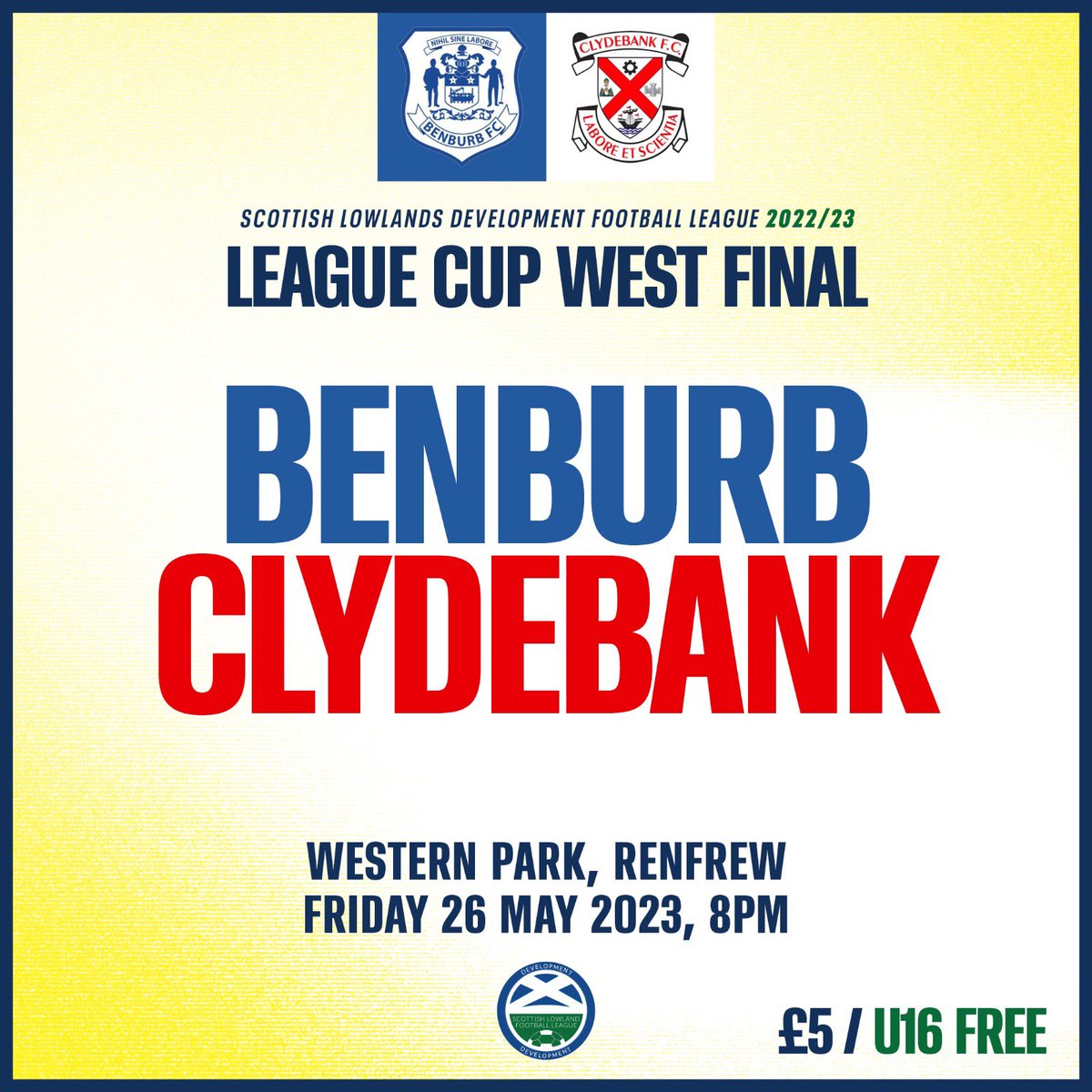 BenburbU20s's tweet photo. We now turn our attention to the league cup final on Friday night. Let’s get behind the boys as we take on Clydebank at Renfrew FC https://t.co/TXMOuJ6D1A