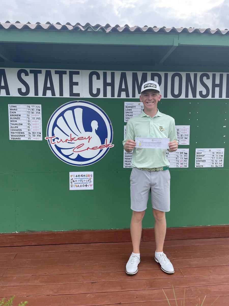 The 2023 5A State Championship is in the books. Bishop Carroll won the overall team event with a two day total of 555 (-5). Noah Holtzman took home the individual title with a two day total of 127 (-13), which included a course record 61!! ⛳️ <a href="/KSHSAA/">KSHSAA</a>  <a href="/HoltzmanNoah/">Noah Holtzman</a>