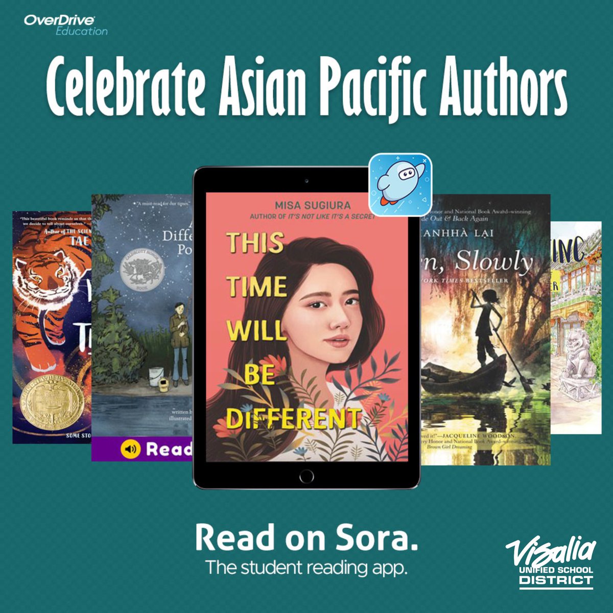 Celebrate #AAPIHeritageMonth with us! Explore our curated booklist of 300+ captivating titles at our Visalia Learning Center or on Sora for students.  #IamVUSD