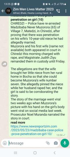 Yini ngamadoda.Ubonani  ku10 year old??????. Lani  bomama shuwa  wendise umntwana womnewenu ngalindlela <a href="/mcwctrust1/">Matabeleland Council for the Welfare of the Child</a> <a href="/TrinityProject4/">Trinity Project</a>  <a href="/communitypodium/">Community Podium</a> <a href="/zet_uk/">Zimbabwe Educational Trust (ZET)</a> <a href="/ZNCWC/">#ZNCWC</a> <a href="/Voice2RepZW/">Voice2RepZimbabwe</a> <a href="/UKinZimbabwe/">UKinZimbabwe 🇬🇧 🇿🇼</a> <a href="/savechildrenuk/">Save the Children UK</a> <a href="/HealZim/">Heal Zimbabwe Trust</a> @WLSAZW