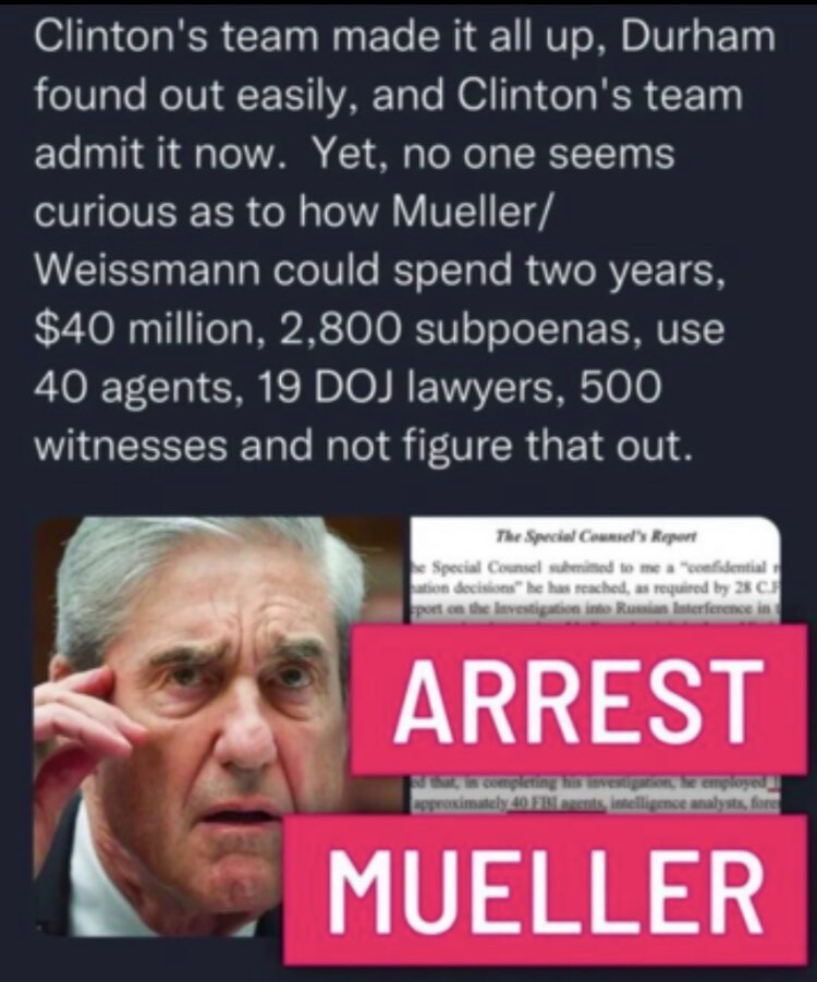 PamJamiso13's tweet photo. #ArrestMueller #DurhamReport #hillaryforprison https://t.co/Mzt3v4SLXg