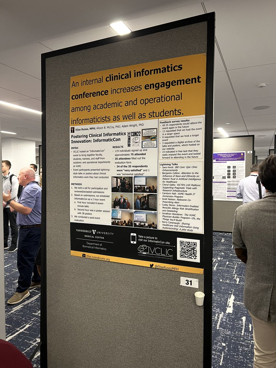Lindsey Knake MD (@lindseyknake) on Twitter photo Great first poster session and great ideas about how to get more engagement from students about clinical informatics! We need to keep spreading the word about informatics! @VUMC_VCLIC <a href="/EliseRussoMPH/">Elise Russo</a>  <a href="/AMIAinformatics/">AMIA</a> Great first poster session and great ideas about how to get more engagement from students about clinical informatics! We need to keep spreading the word about informatics! @VUMC_VCLIC <a href="/EliseRussoMPH/">Elise Russo</a>  <a href="/AMIAinformatics/">AMIA</a>