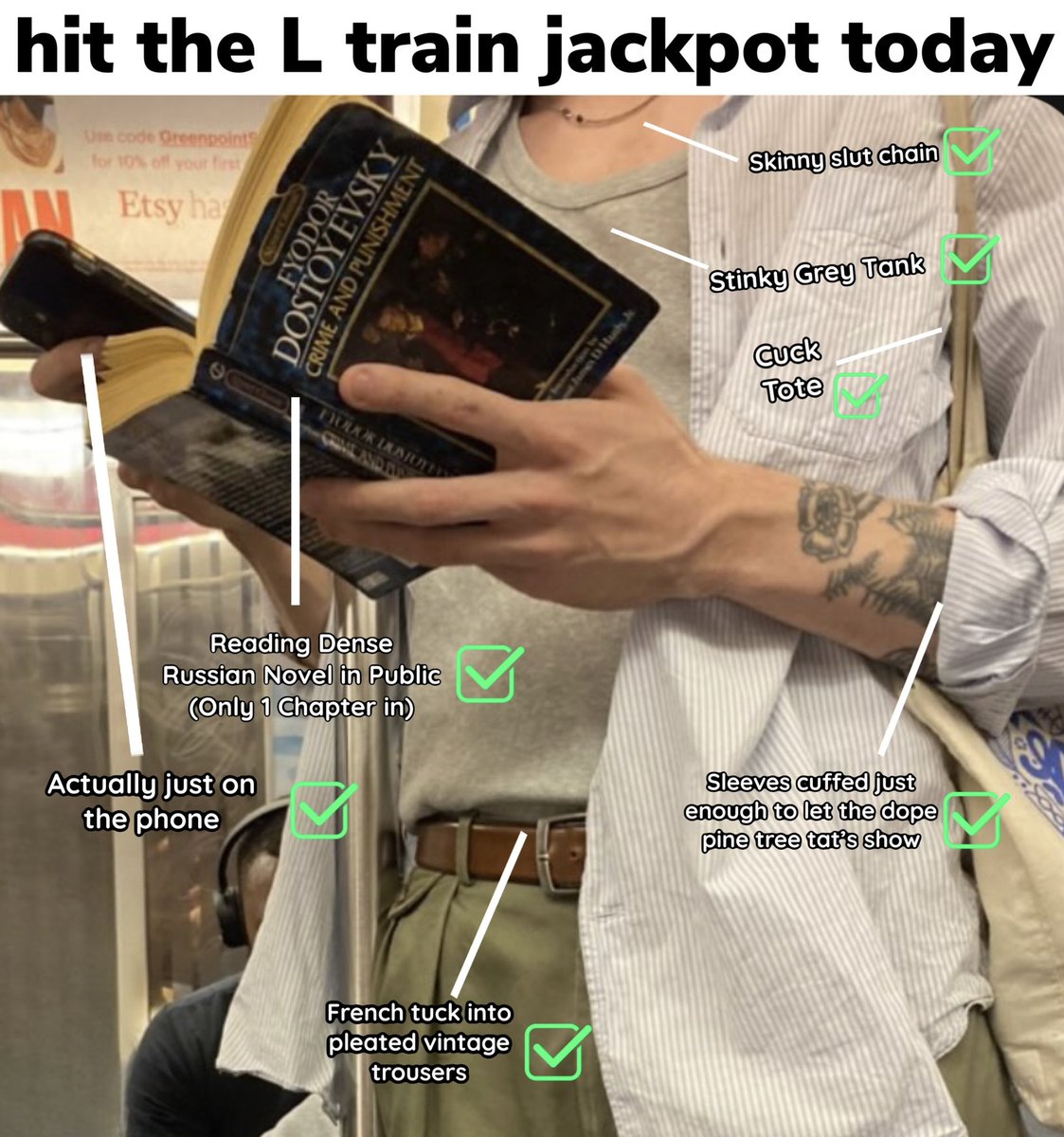 DirtbagNolita's tweet photo. skinny ahhh cuck tote https://t.co/moGbg4q9EP
