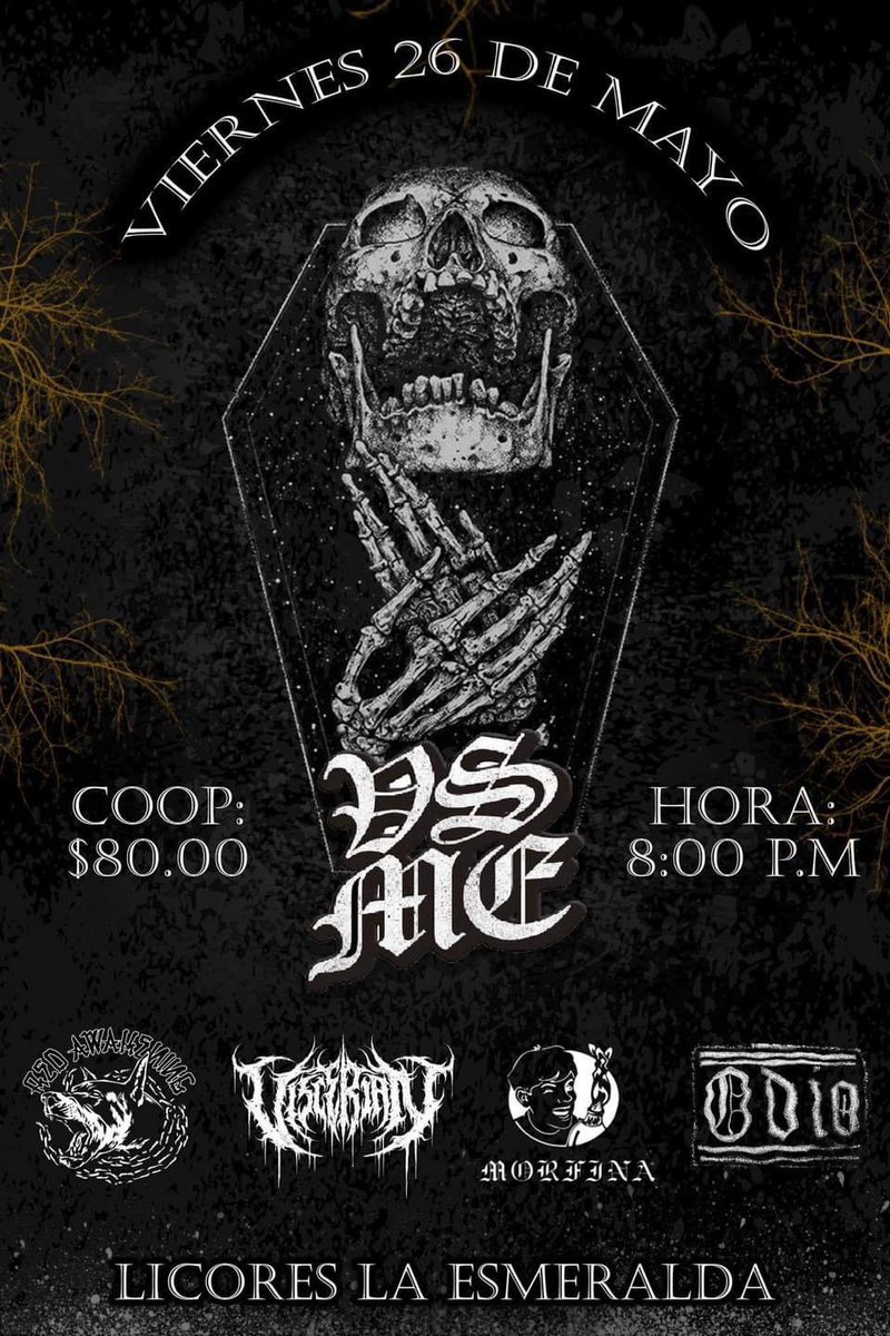 Este viernes en Tecate!!! Licores Esmeralda. VSME y Red Awekening  Estara la cerveceria Gallo Negro en la barra.
#VSME #Redawekening #gallonegro #cervezaartesanal #Tecate #LIVE #TJHC #music #metal #hardcore