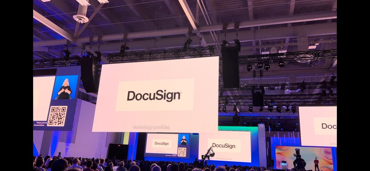 Docusign's tweet image. Congrats to @Microsoft on an inspiring day at Build. We are honored to be showcased as one of the first companies using Open AI Azure to power smarter, easier and faster agreements. #MSBuild #Build2023