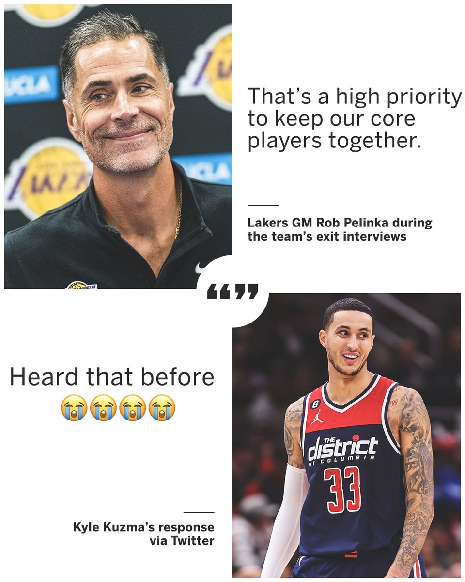 .<a href="/kylekuzma/">kuz</a>'s response to what Rob Pelinka said during the Lakers' exit interviews 😅