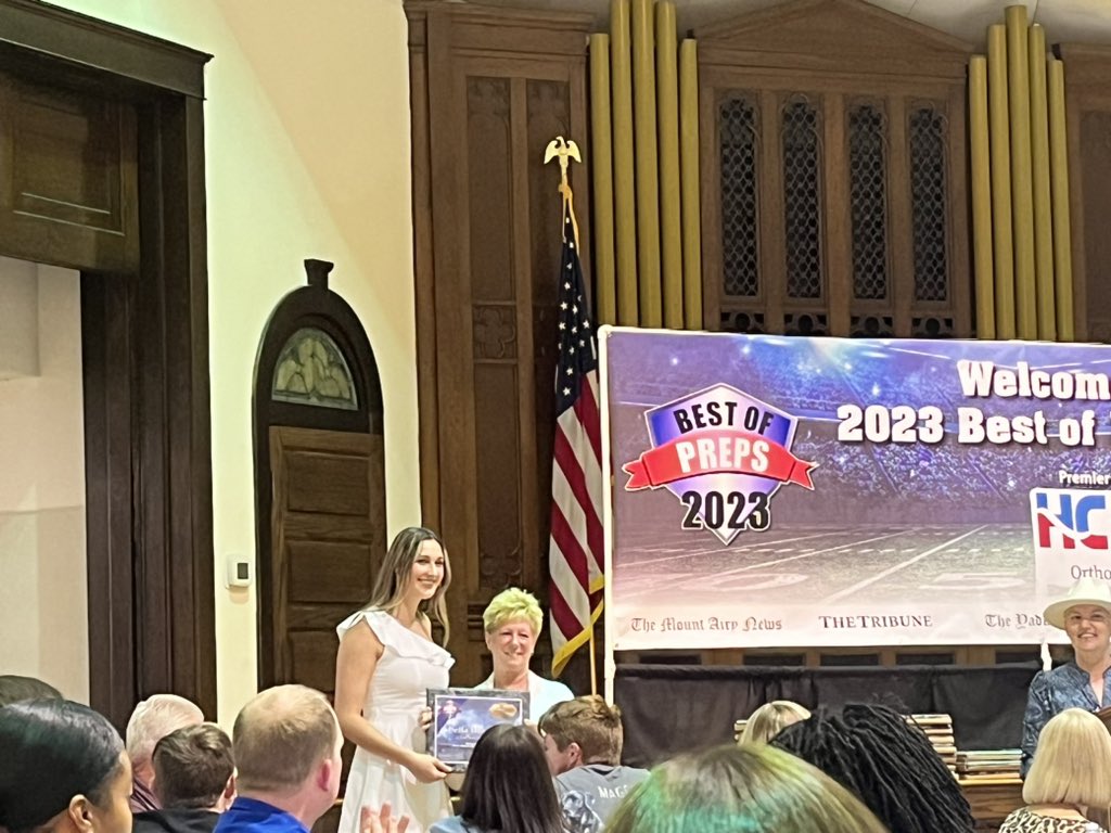 That’s our girl <a href="/bella_hutchens/">Bella Hutchens</a> being named the 2023 Best of Preps Volleyball Player of the Year! <a href="/ES_Athletics/">East Surry Athletics</a> #GBB